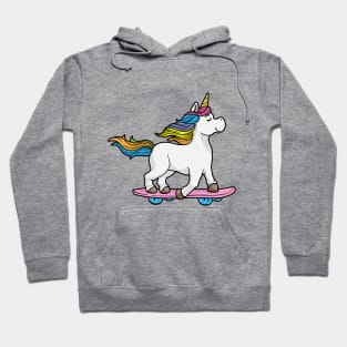 Unicorn as Skater with Skateboard Hoodie